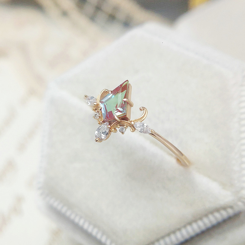 Wedding Rings LAMOON Vintage Court Bijou Crown Ring For Women Alexandrite 925 Sterling Silver Gold Plated Fine Jewelry Accessories 230804