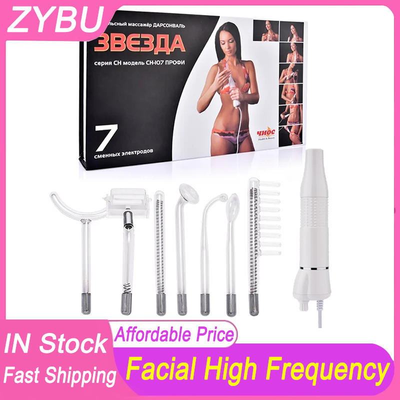 7 in 1 Skin Care High Frequency Acne Remover Black Head Acne Treatment Skin Rejuvenation Facial Lifing Beauty Machine Electrotherapy Argon Neon Light