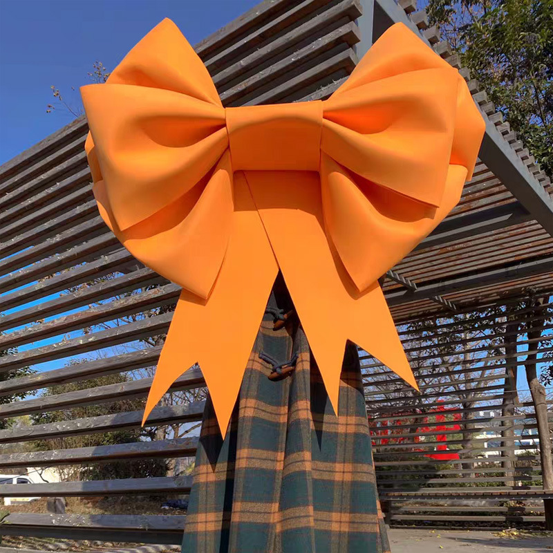 Figurines Decorative Objects Aqumotic DIY Huge Bow Material Package Giant Bowknot Large Bowtie Decoration Handmade PE Party Background Wall Decor 2308