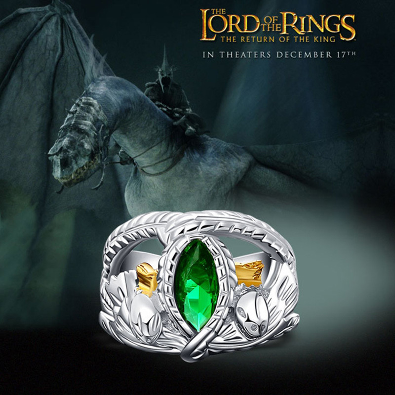 Wedding Rings Real 925 Sterling Silver Aragorn of Barahir LOTR Ring For Men Movie Fan Jewelry 230804