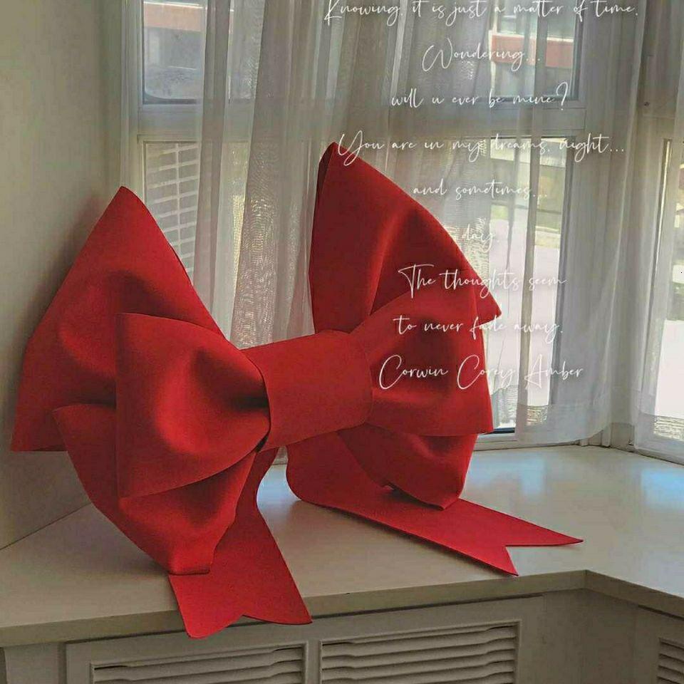 Figurines Decorative Objects Aqumotic DIY Huge Bow Material Package Giant Bowknot Large Bowtie Decoration Handmade PE Party Background Wall Decor 2308