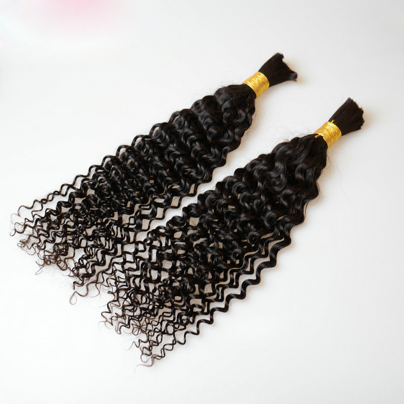 Yirubeauty Brazilian Human Hair Bulks Kinky Curly 8-30inch Natural Color Peruvian Indian Hair Products