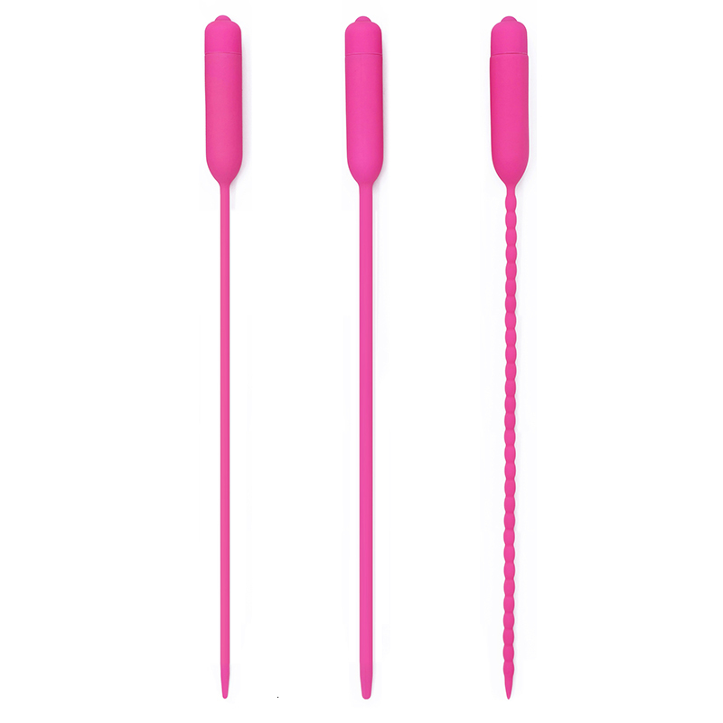 Adult Toys Urethral Sounding Vibrators 5575mm Silicone Penis Plug Urethal Sound Vibration Masturbators For Men Urethra Insertion 230804