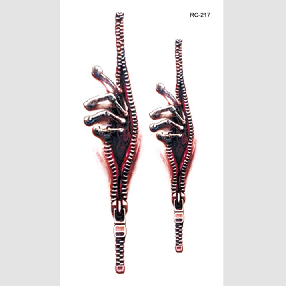 Waterproof Halloween Temporary Tattoos Stickers Zombie Scar Tattoos with Realistic Bloody Makeup Decoration Wound Scary Blood Injury Sticker 2366