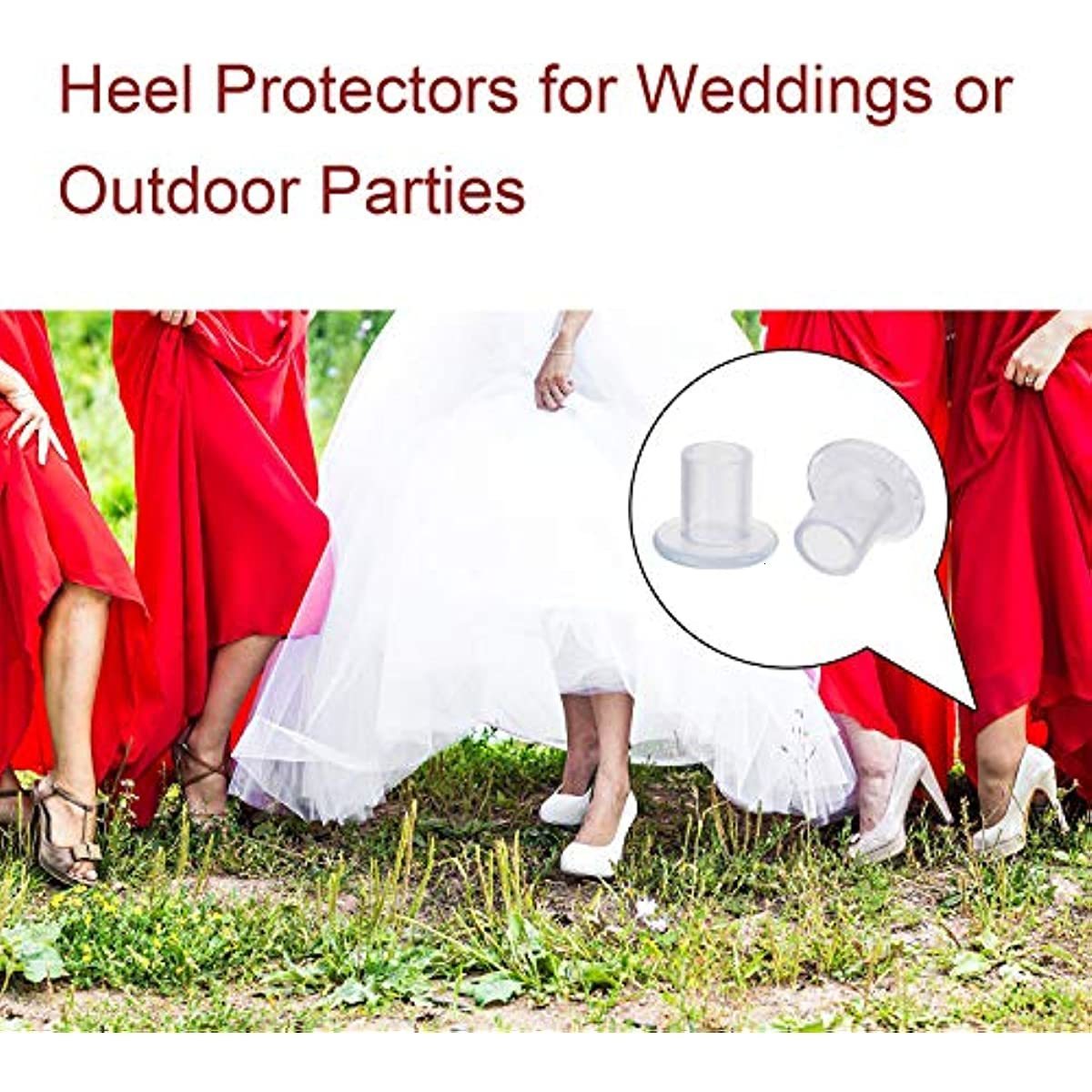 Shoe Parts Accessories 30 Pairs Silicone High Heel Covers Plastic Protector for Grass Guards in Care Kit Wedding Party 230804