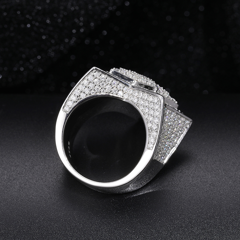 Wedding Rings Fine Jewelry VVS1 With Certificate Star For Men 925 Sterling Silver Hip Hop 230804