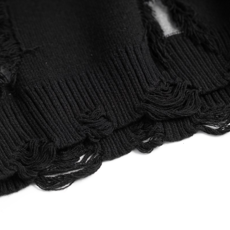 Women's Sweaters Distressed Winter Frayed Tassels Oversized Goth for Women Men Lover's Unisex Ripped Grunge Aesthetic Clothing Pulls 230804