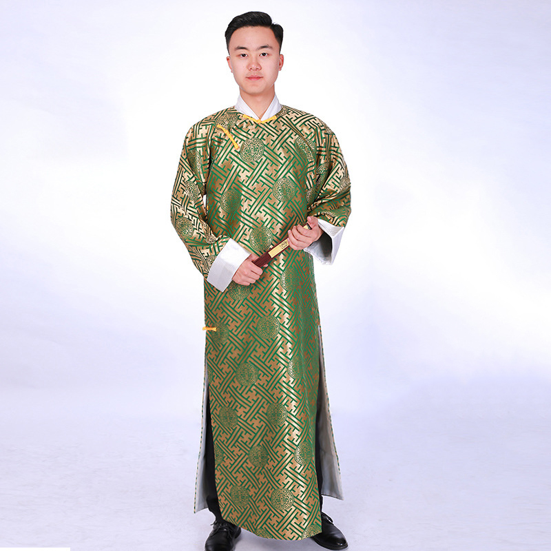 Traditional ethnic clothing Chinese tang suit cheongsam for men Crosstalk Drama Robes Oriental ancient long gown
