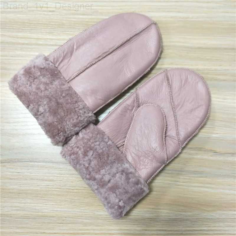 Mittens 2022 New Style Winter Gloves Keep Warm Thicken Sheepskin Leather Gloves Mittens For Women Ladies And Girls Winter Gloves Mittens L230804