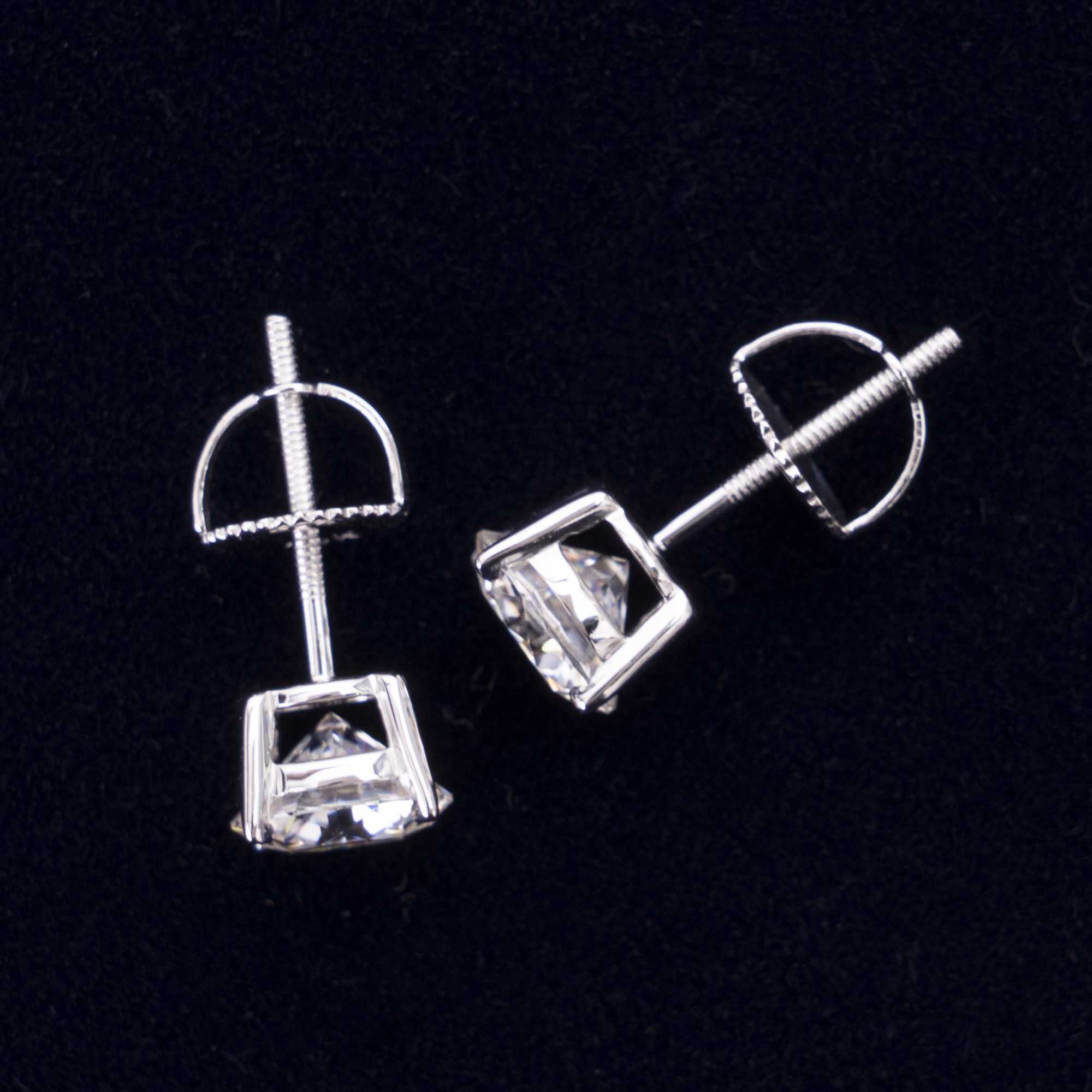 10k 14k White and Yellow Real Gold Earring Men Fashion Screw Back Vvs Moissanite Stud Earrings
