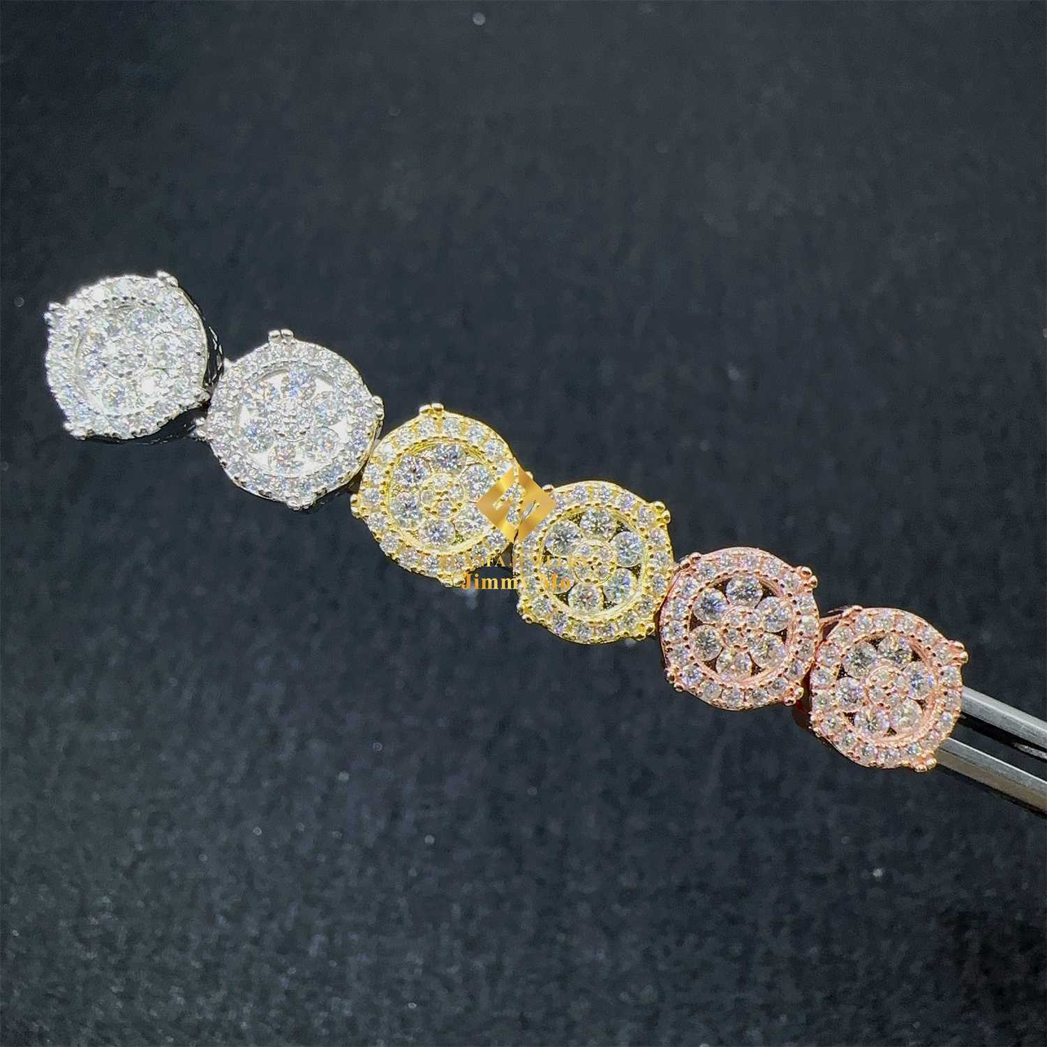 Best Selg Popular Hip Hop Earring Wholesale Price Sier Iced Out Jewelry Vvs Moissanite Dia Men Stud Earrings