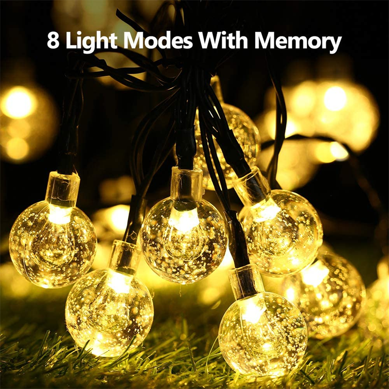 LED Solar Light String Outdoor Waterproof Christmas Decoration 200led Crystal Ball Camping Fairy Garland Garden Party Lamp