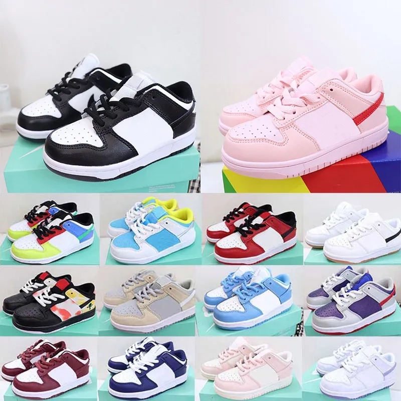 2023 Designer Kids Shoes Boys Girls Baby Black White Panda Cow Pink Casual Fashion Sneakers Childrens Walking toddler Sports Outdoor Trainers