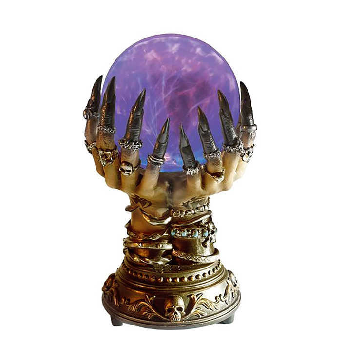 Crystal Halloween Creative Glowing Deluxe Magic Skull Finger Plasma Ball Spooky Home Decor 2206140