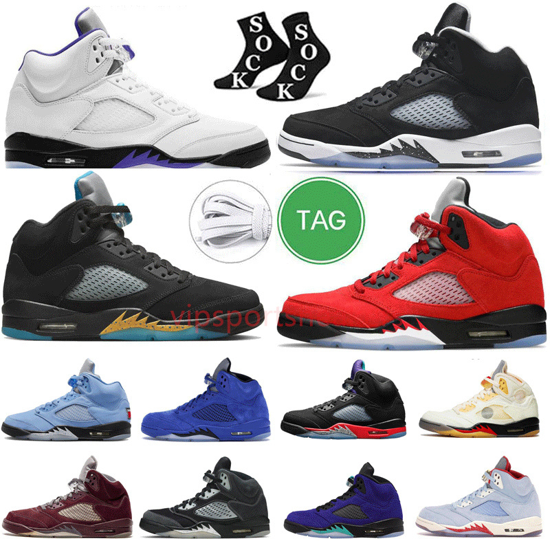 Men 5 5s Basketball Shoes Racer University Blue Aqua Orewood Brown Green Bean Fire Red Mars Alternate Grape Black Metallic Safety Orange Raging Bull Red Mens Sneakers