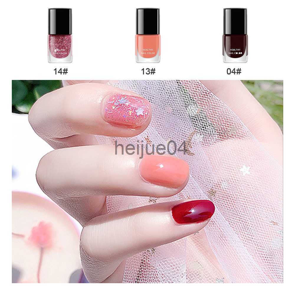 Nail Polish 16colors 6ml Nail Art Tearable Nail Polishes Normal Without Lamp Art Manicure Quick Dry Long Lasting Glitter Sequins Nail Polish x0806