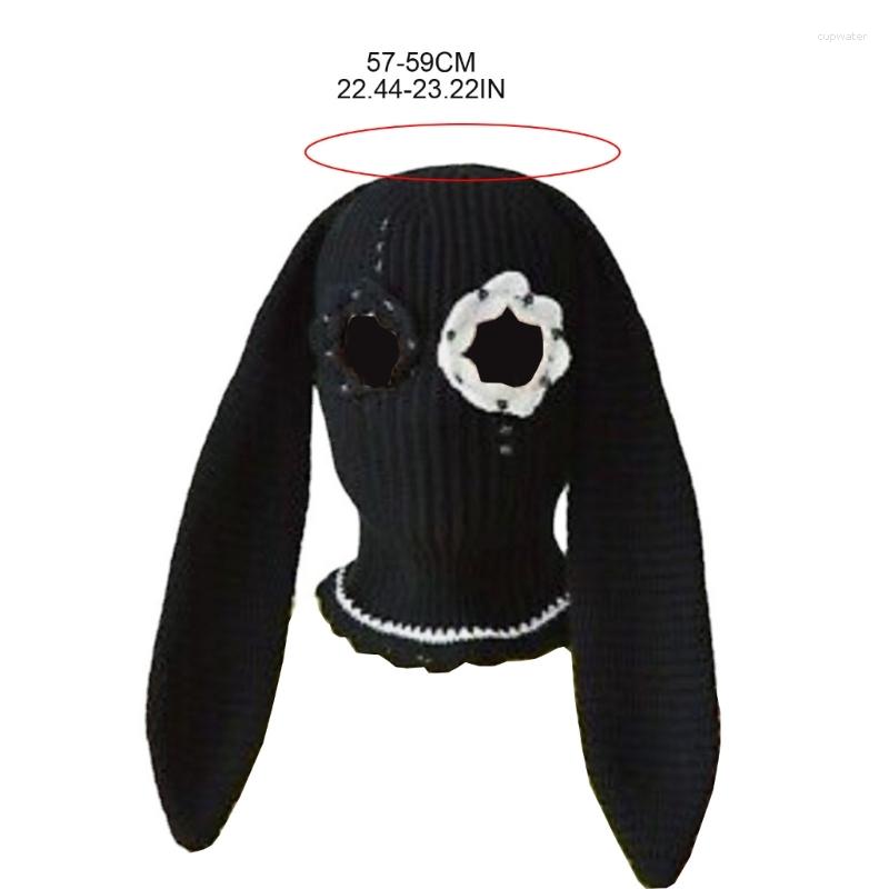 Berets Halloween Balaclavas Long BunnyEar Hat Funny Beanies Ears BunnyBalaclava Cute Ear BunnyHat