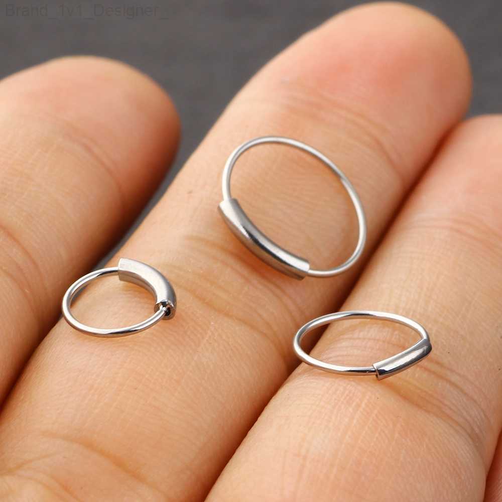 Nose Rings Studs TIANCIFBYJS Fashion Nose Ring Lip Ring Hoop Labret Piercing Rings for Women Pircing Body Jewelry Tragus Earring 60pcs Mix 3 Size L230