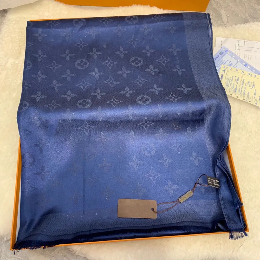 Scarves Luxury designer Silk Scarfs women fashion gold thead pattern print designers thin Shawls TT