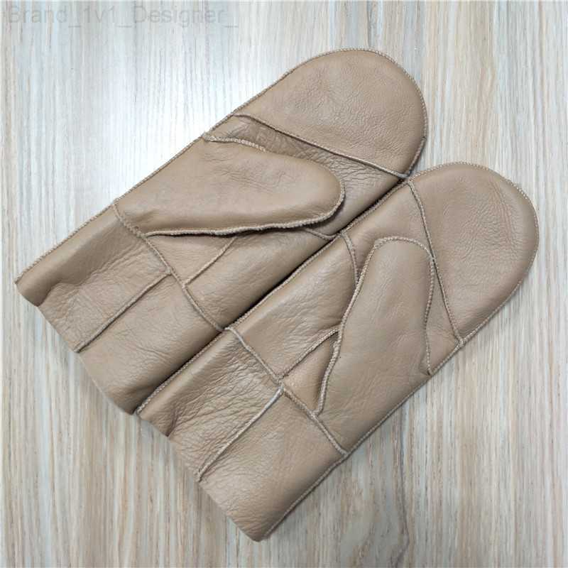 Mittens 2022 New Style Winter Gloves Keep Warm Thicken Sheepskin Leather Gloves Mittens For Women Ladies And Girls Winter Gloves Mittens L230804