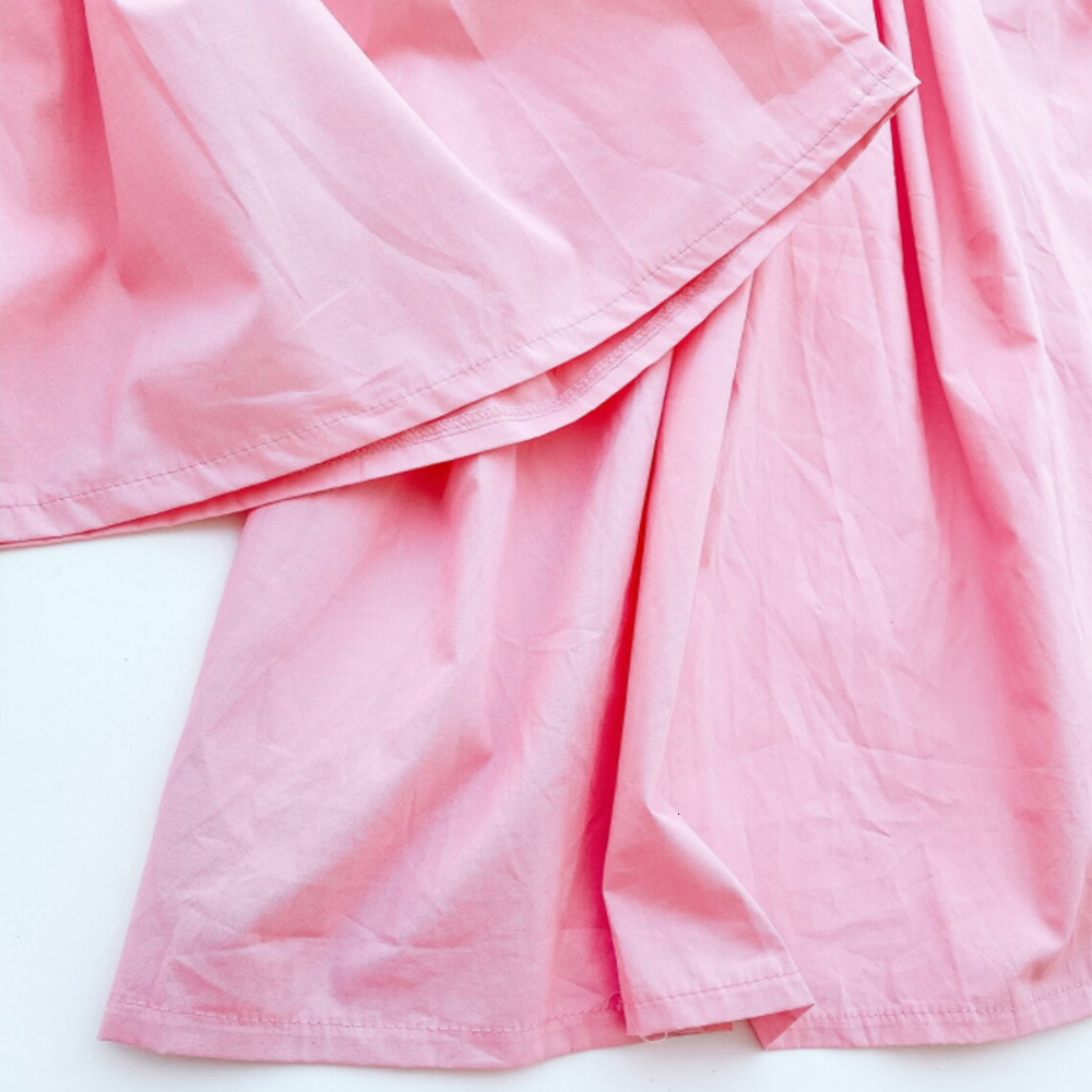 Family Matching Outfits Summer Mom and daughter family look Pink Bubble Short Sleeve Dress Mommy and me clothes Casual matching family outfits 230804