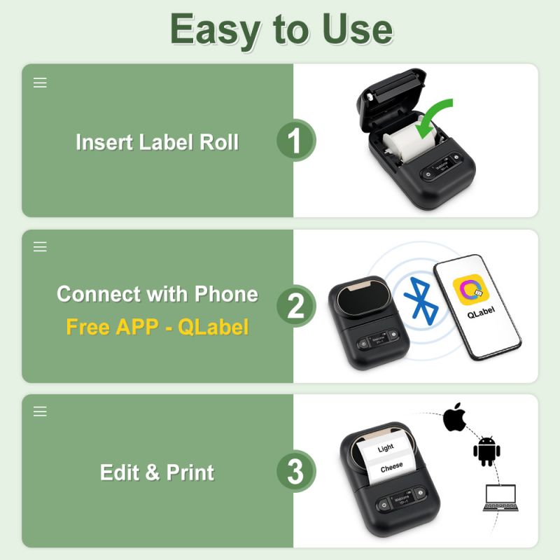 adhesive thermal label printer e210 mini wireless bluetooth label maker similar as niimbot b21 label machine home use office