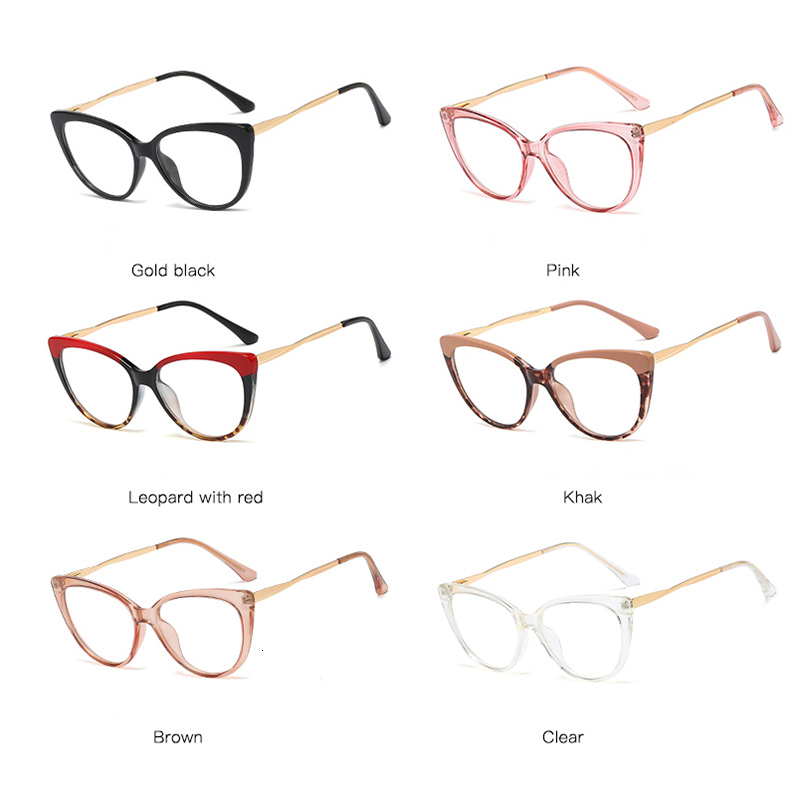 Reading Glasses Red Leopard Pochromic Reading Glasses Women Cat Eye Blue Light Filter Resin Reader Sunglasses With Diopter 0 0.5 0.75 4.0 230804