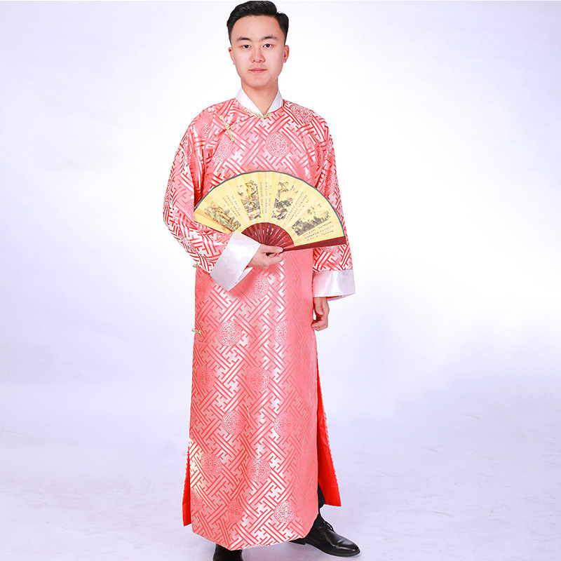 Traditional ethnic clothing Chinese tang suit cheongsam for men Crosstalk Drama Robes Oriental ancient long gown