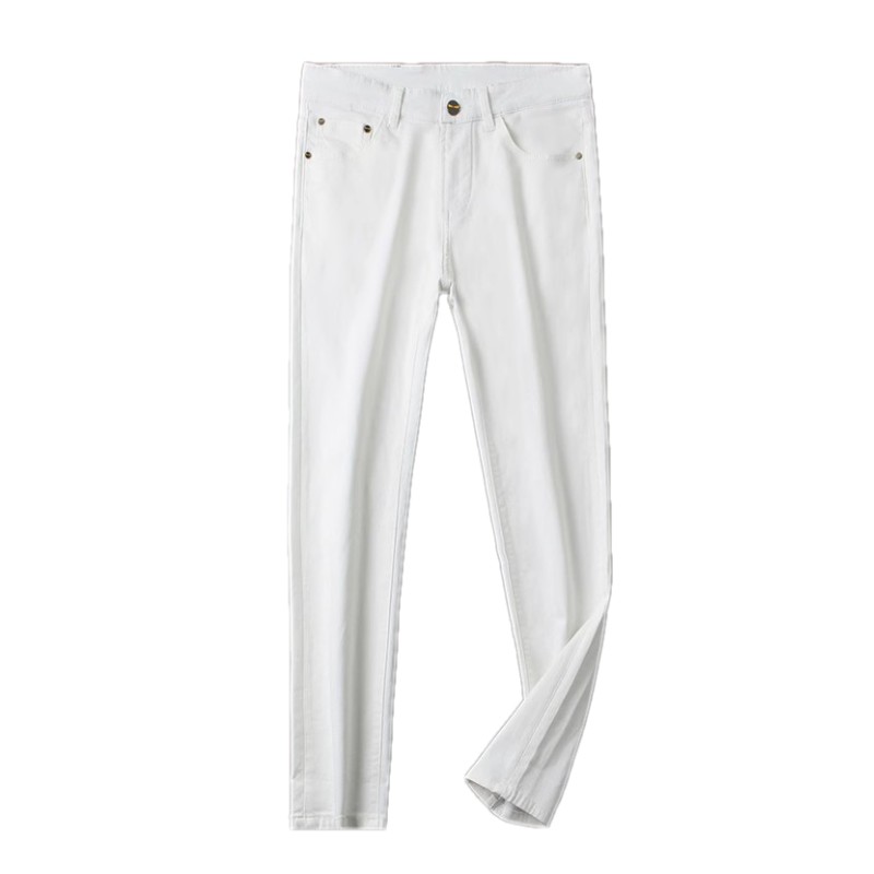 Men's Jeans Skinny thin Top cowboy Jean Elastic Motorcycle Biker Denim Pants Black white Blue Casual pants