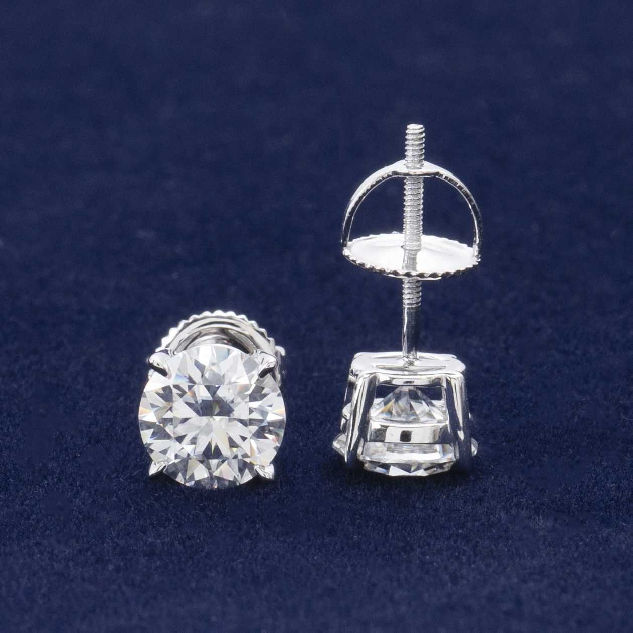 10k 14k White and Yellow Real Gold Earring Men Fashion Screw Back Vvs Moissanite Stud Earrings