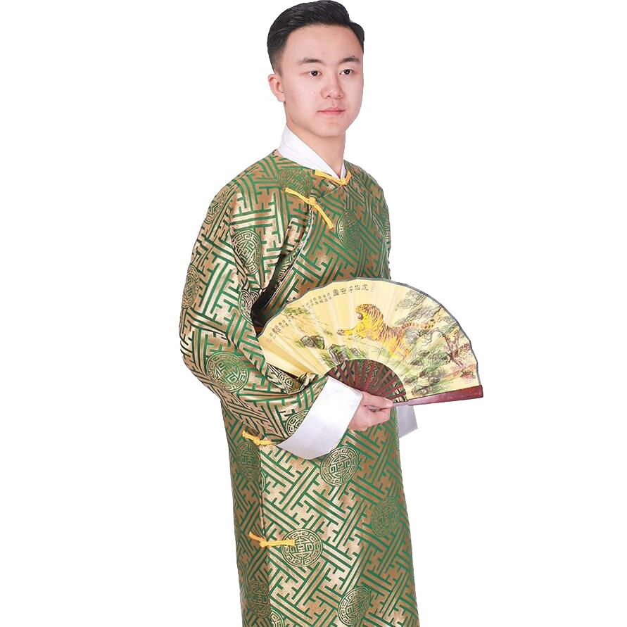 Traditional ethnic clothing Chinese tang suit cheongsam for men Crosstalk Drama Robes Oriental ancient long gown