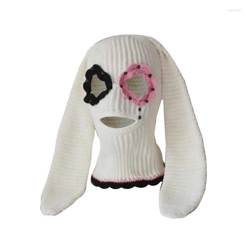 Berets Halloween Balaclavas Long BunnyEar Hat Funny Beanies Ears BunnyBalaclava Cute Ear BunnyHat