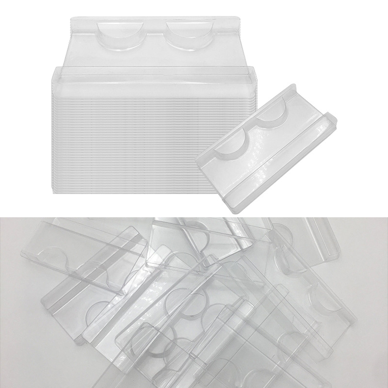 50pcs/set Eyelash Tray Clear False Eyelashes Box Package Case Holder Transparent Empty Lashes Trays Storage Packaging E462