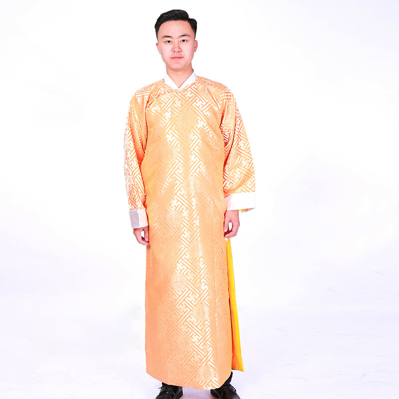 Traditional ethnic clothing Chinese tang suit cheongsam for men Crosstalk Drama Robes Oriental ancient long gown