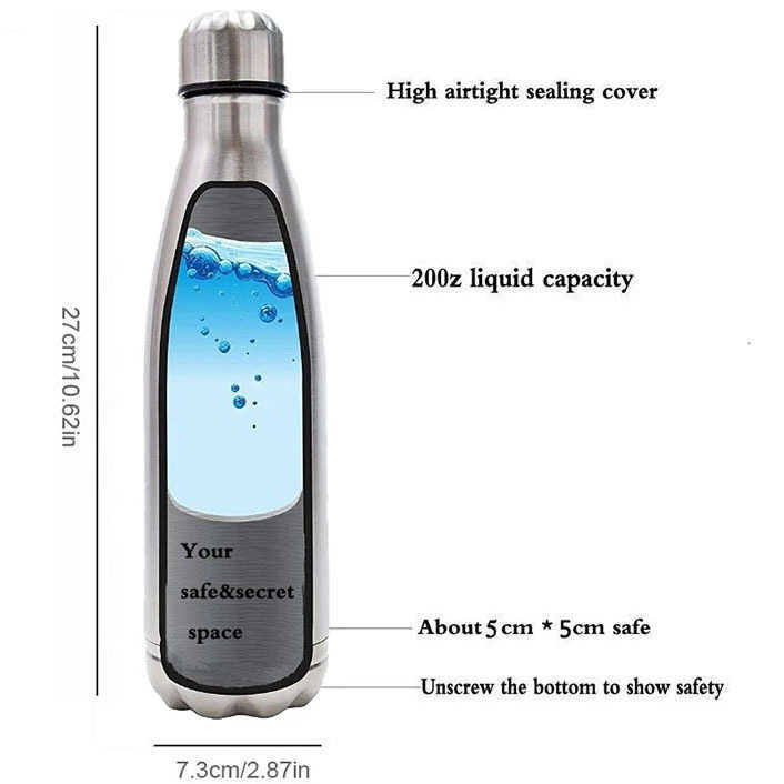 Bins Storage 750ml Boxes Diversion Water Bottle Portable Water Bottle Secret Stash Pill Organizer Can Safe Hiding Spot For Money Bonus Key Ring Box 23