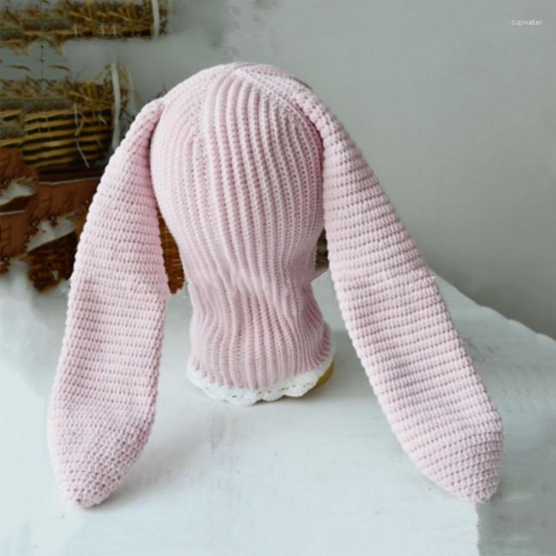 Berets Halloween Balaclavas Long BunnyEar Hat Funny Beanies Ears BunnyBalaclava Cute Ear BunnyHat