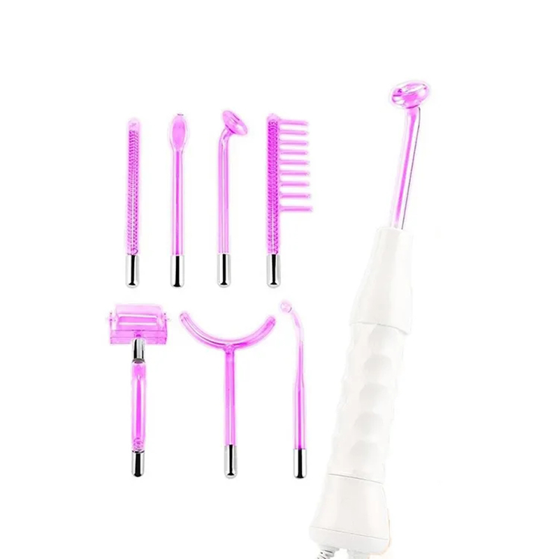 7 In 1 High Frequency Electrode Wand Electrotherapy Glass Tube Beauty Device Acne Spot Remover Facial Anti Wrinkle Skin Care Spa Home Use High Frequen