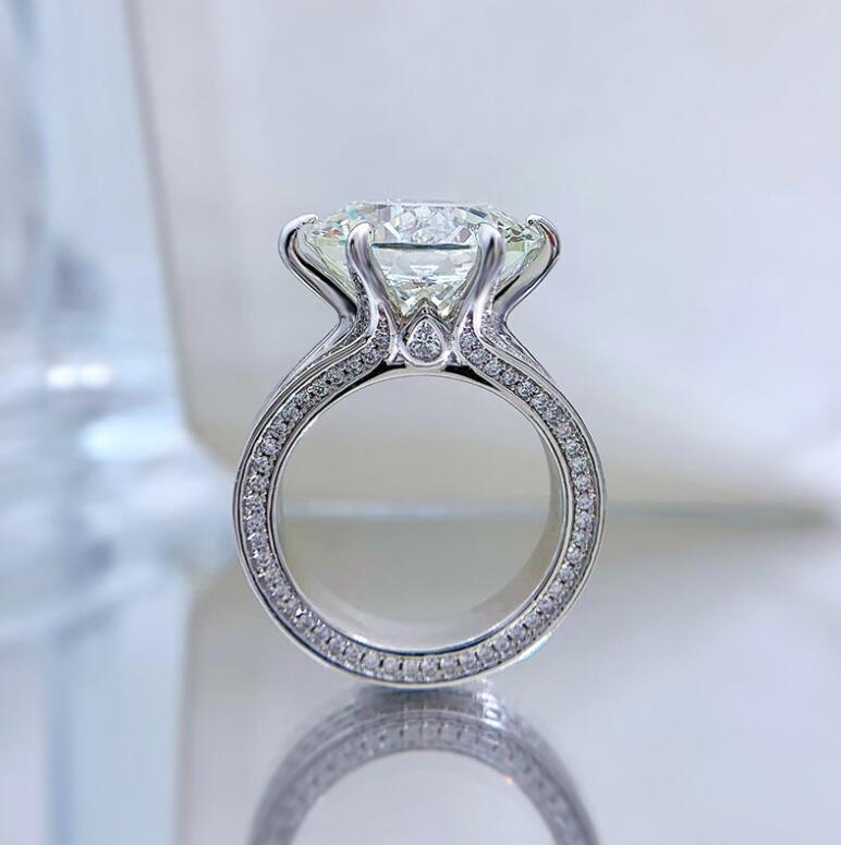 10ct Choucong Brand Wedding Rings Luxury Jewelry Real 100% 925 Sterling Silver Round Cut Moissanite Diamond Zircon Party Eternity Women Bridal Ring Gi