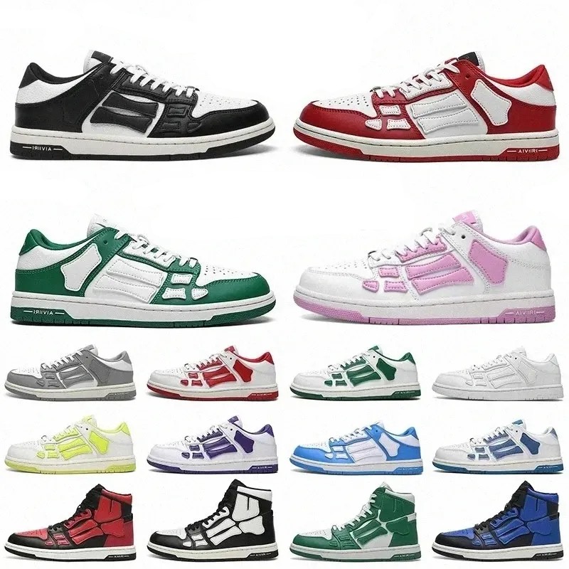 Designer Men Athletic Shoes Skelet Bones Runner Women Men Sports Shoes Sneakers Skel Top Low Casual Shoes Genuine Leather Lace Up Am Trainer Basketball Shoes