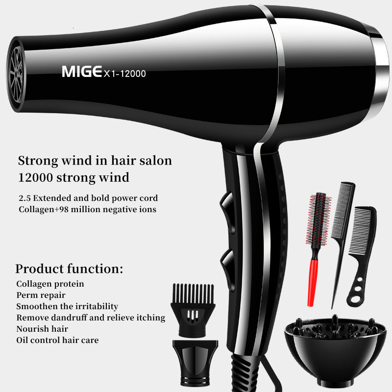 Hair Dryers 2200w Highpower Salonclass Quickdrying Dryer 12000 Wind Antistatic Bass Noise Reduction Home Salon Recommendation 230807