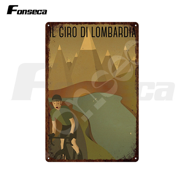 Riding Bicycle Metal Sign Tour De France Sticker Vintage Bicycle Tin Sign Cyclists Metal Poster Decorative Iron Painting Plaque for Room Home Wall Dec