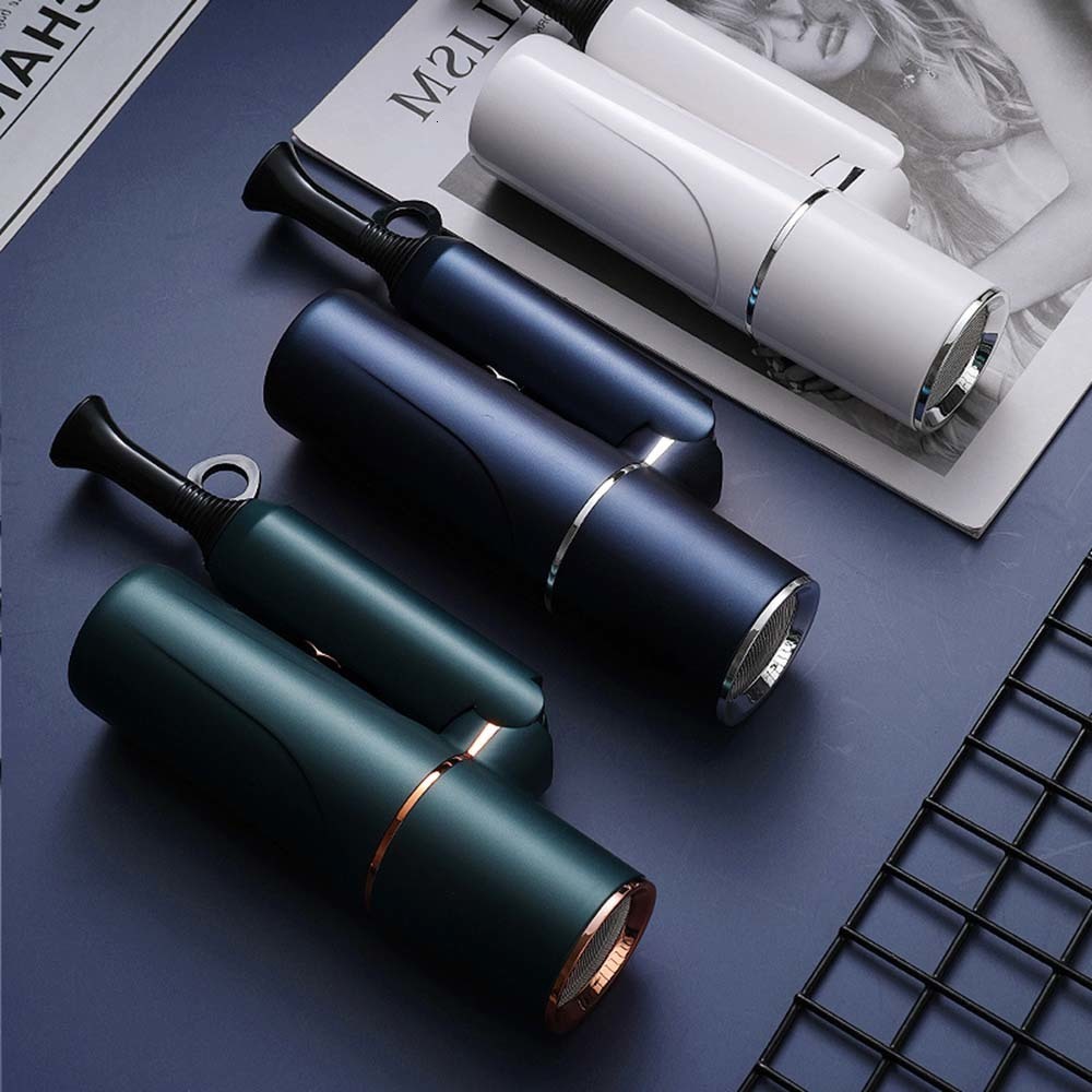 Hair Dryers Mini 1000W Professional Dryer Blue Light Negative Ion Travel Folding Blow Drier Cold Wind Air Anion Salon Tools 230807