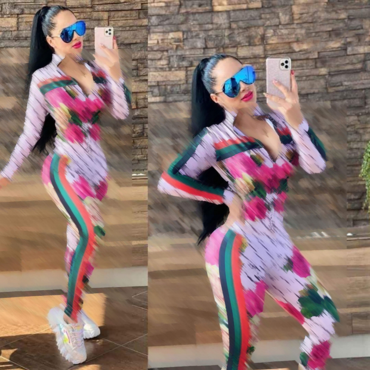 Jacket and Leggings Two Piece Set Tracksuits Women Casual Zipper Sweatshirt and Pant Sets Free Ship