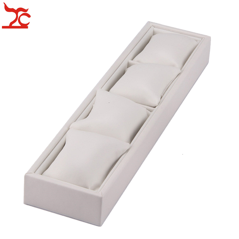 Watch Boxes Cases 4 Grids Watch Jewelry Display Box With Soft Pillow Holder Bracelet Chain Earring Storage Tray Earring Ring Organizer Showcase 230807