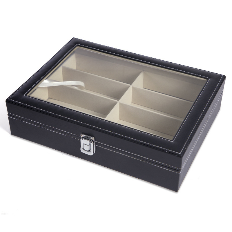 Sunglasses Cases Portable Sunglasses Organizer Multi-slot Display Simple Travel Sun Glasses Case Leather Storage Organizer Glasses Storage Box 230807