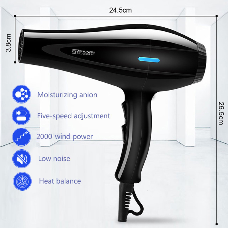 Hair Dryers Powerful Professional Salon Dryer Blow Electric Hairdryer Cold Wind with Air Collecting Nozzle D40 230807