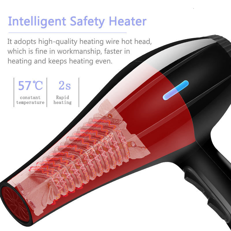 Hair Dryers Powerful Professional Salon Dryer Blow Electric Hairdryer Cold Wind with Air Collecting Nozzle D40 230807