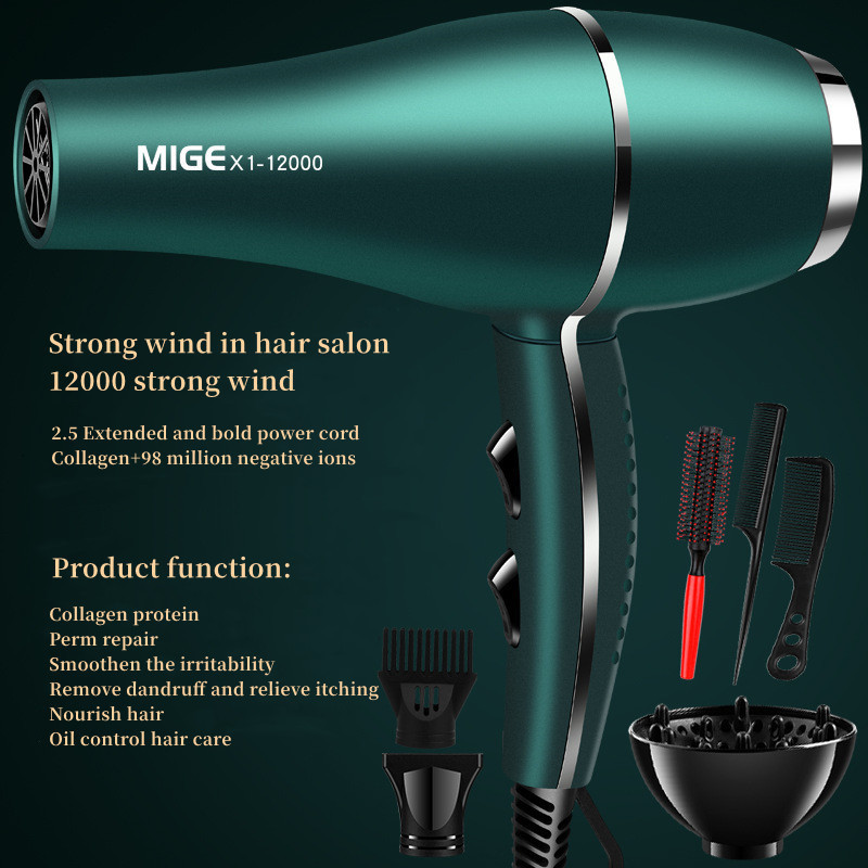 Hair Dryers 2200w Highpower Salonclass Quickdrying Dryer 12000 Wind Antistatic Bass Noise Reduction Home Salon Recommendation 230807