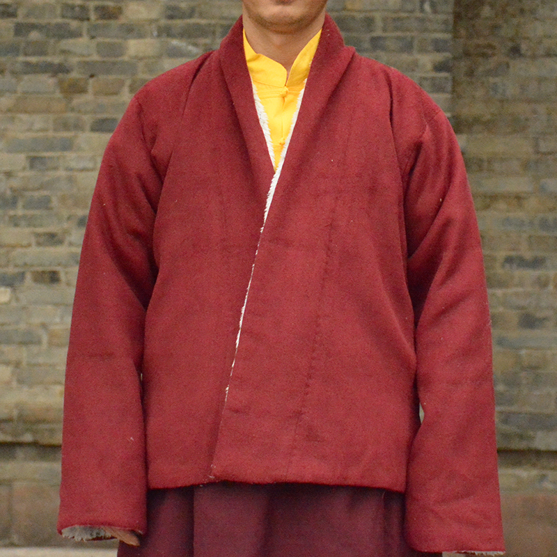 Lama Monk Wear Winter Wave Handmade Coat Tibetan Monk Buddha Winter Jacket Thickened Velvet Dongbo Monk Overcoat Tibet Men