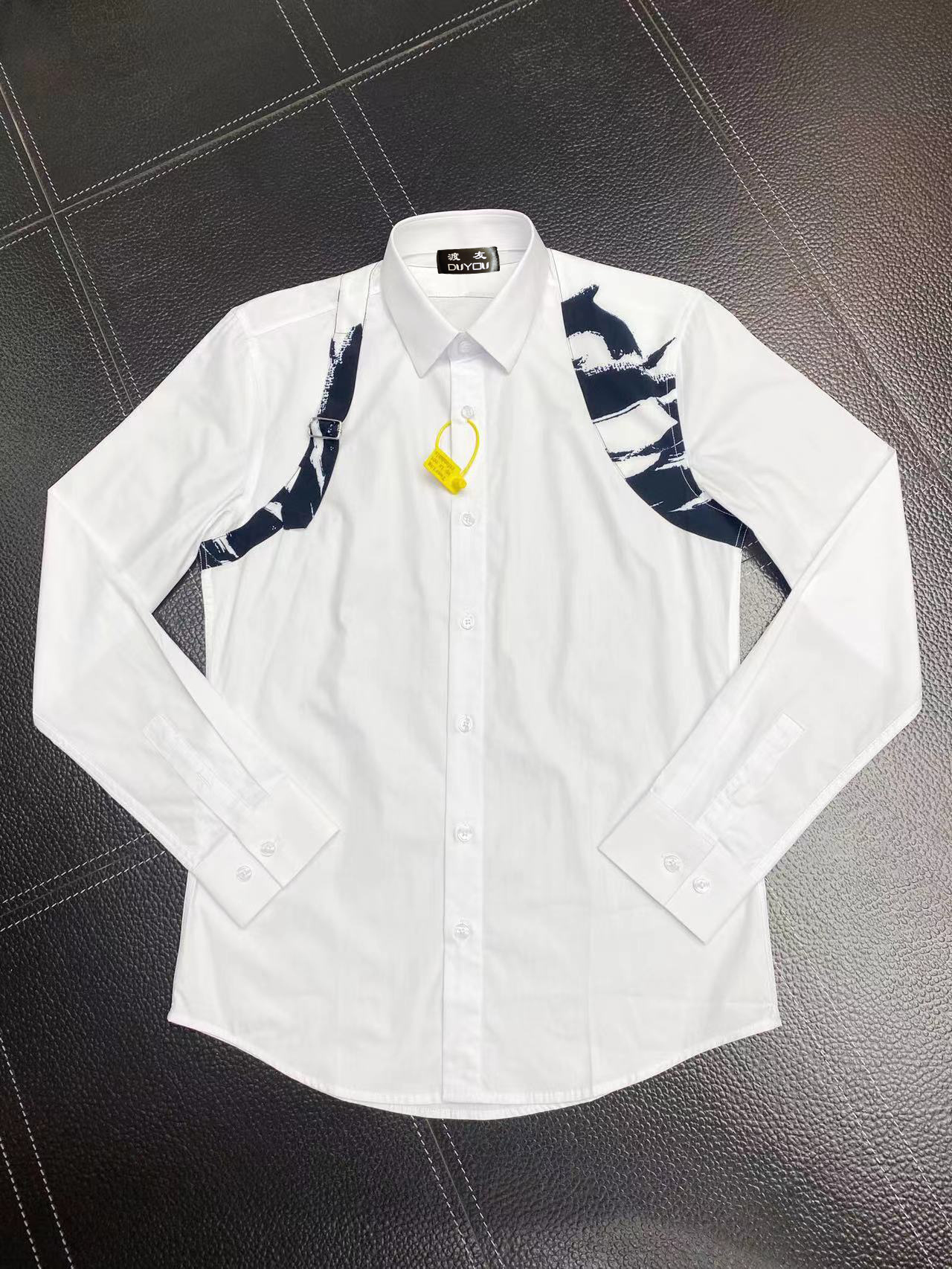 Mens Dress Shirts Cotton Watercolour Harness Long Sleeve Shirt Camisas Masculina Casual Slim Fit Mens Business Shirt 19172 S25516